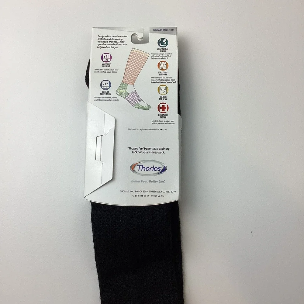 Thorlos Max Support Workboot Over-Calf Socks XL Black WBSO15 Made in USA